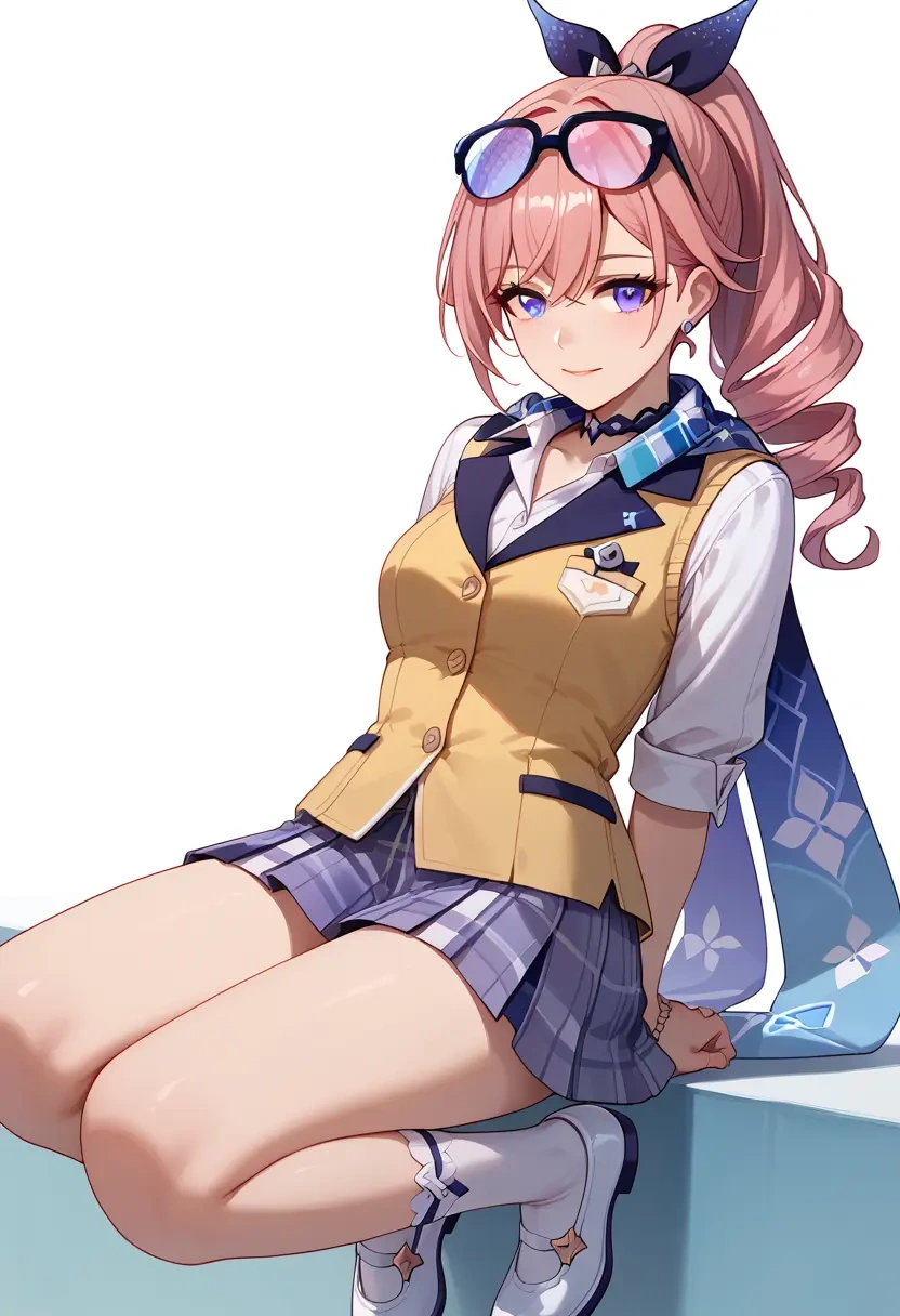 star rail,silver wolf,spring,student uniform,vest  - 